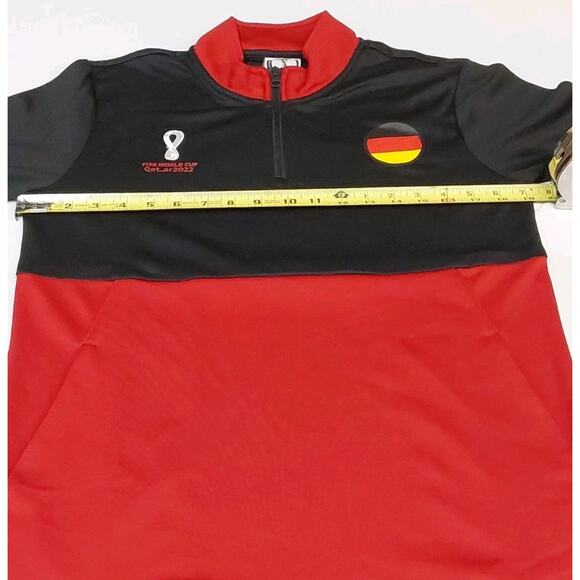 Large (14/16) Red/Black FIFA World Cup Qatar 2022 Germany 1/3 Zip Pullover - Picture 5 of 7